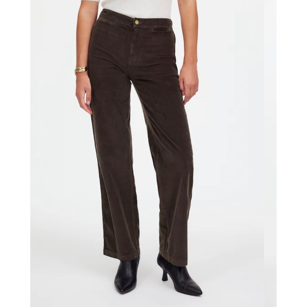 Madewell Emmett Wide-Leg Pants Womens 32 Brown Excellent Corduroy High Rise